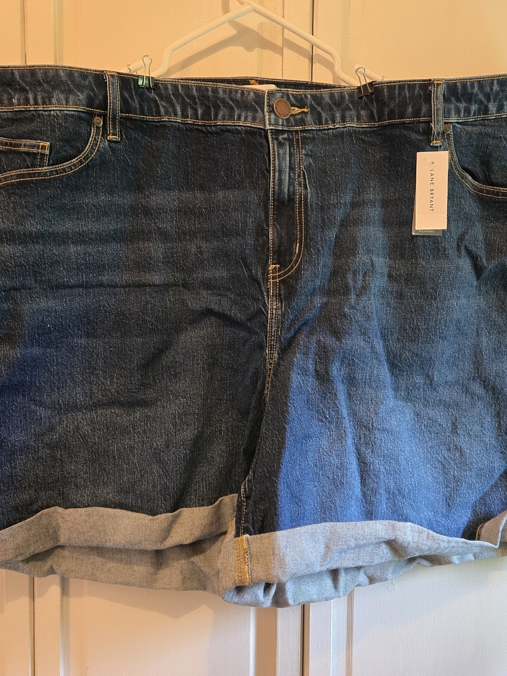 Lane Bryant Blue Denim Roll-Cuff Shorts